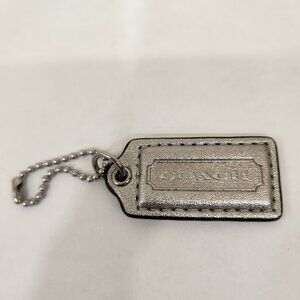 Coach Silver Leather Small Hangtag